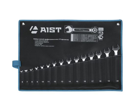 Набор комбинированных ключей 6 - 22 мм AIST "ML" 15 (40) предметов 0011315A 00-00009258 