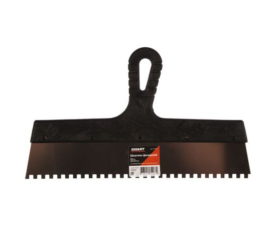 Фасадный шпатель Gigant 350 мм зуб 6х6 мм из нержавеющей стали с пластиковой ручкой SPT 033 