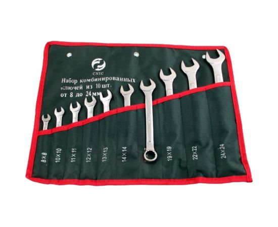 Набор ключей CNIC комбинир. из 10-ти шт. рожк. и накид. 8 - 24 TS-003 в сумке 39025 