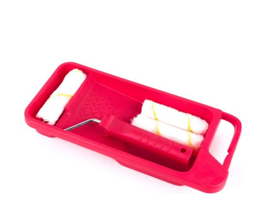 Малярный набор VIRTUS ванночка малярная, ручка, 3 мини-валика, полиакрил, 110 мм 002777001 