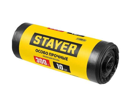 Строительные особопрочные мусорные мешки STAYER Heavy Duty 300 л, 10 шт 39157-300 