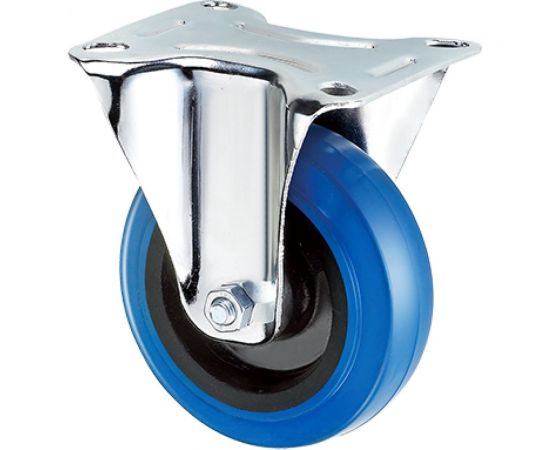 Опора колесная неповоротная (125 мм; 185 кг; эластичная синяя резина) Longway FRCL 54 