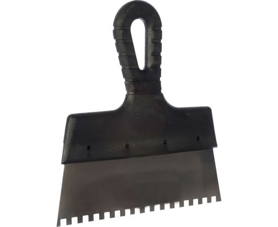 Фасадный шпатель Gigant 200 мм зуб 6х6 мм из нержавеющей стали с пластиковой ручкой SPT 015 