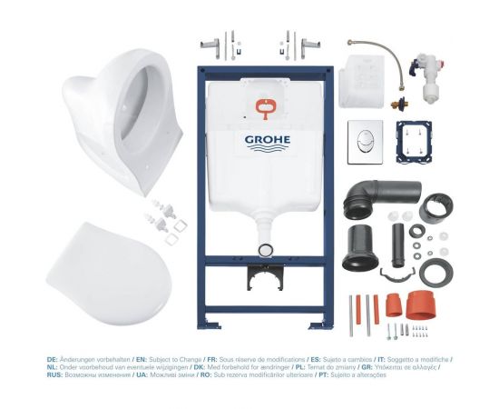 Набор 4 в 1 Grohe Solido с подвесным унитазом Lecico Perth, сиденьем и панелью смыва Skate Air 39192000 – изображение 2