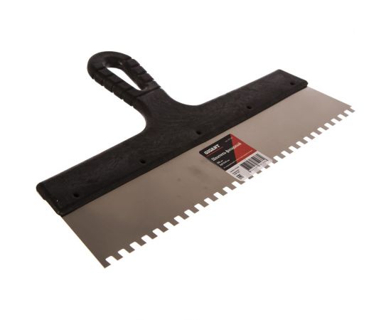 Фасадный шпатель Gigant 350 мм зуб 6х6 мм из нержавеющей стали с пластиковой ручкой SPT 033 – изображение 2