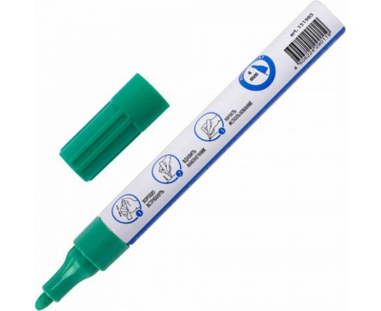 Лаковый маркер-краска BRAUBERG EXTRA paint marker 4 мм, зеленый, улучшенная нитро-основа, 151985 – изображение 2