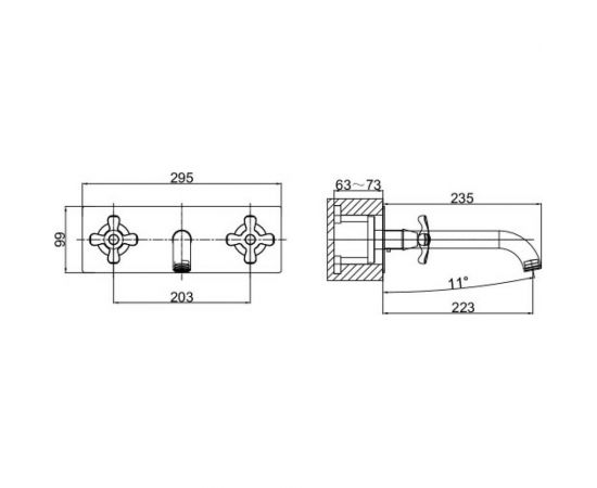 Смеситель для раковины D&K встраиваемый DA1414401 – изображение 2