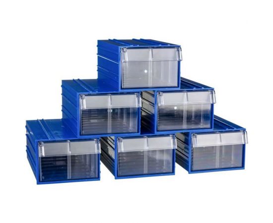 Пластиковый короб СТЕЛЛА-ТЕХНИК 140x250x100 мм, комплект 6 штук C-2-К6-синий-прозрачный – изображение 3