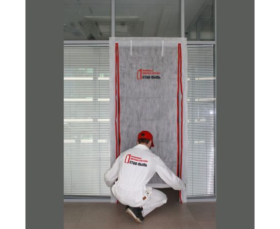 Временная пленочная дверь 160х220 см двумя молниями типа I I вариант 4Б СТОП-ПЫЛЬ 201812 – изображение 4