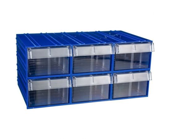 Пластиковый короб СТЕЛЛА-ТЕХНИК 140x250x100 мм, комплект 6 штук C-2-К6-синий-прозрачный – изображение 4