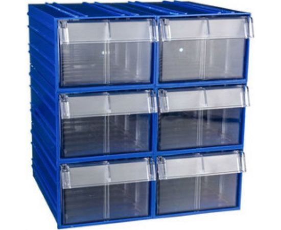 Пластиковый короб СТЕЛЛА-ТЕХНИК 140x250x100 мм, комплект 6 штук C-2-К6-синий-прозрачный – изображение 5