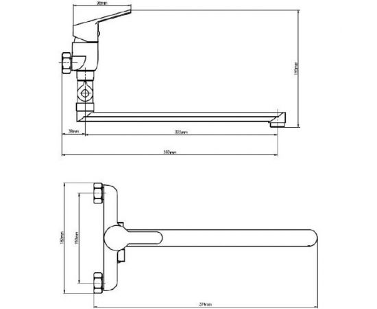 Смеситель для ванны и душа Dorff Norma с изливом и душевым набором D1095000 – изображение 7