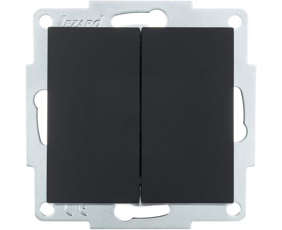 Двойной выключатель Lezard VESNA чёрный бархат 742-4288-101 