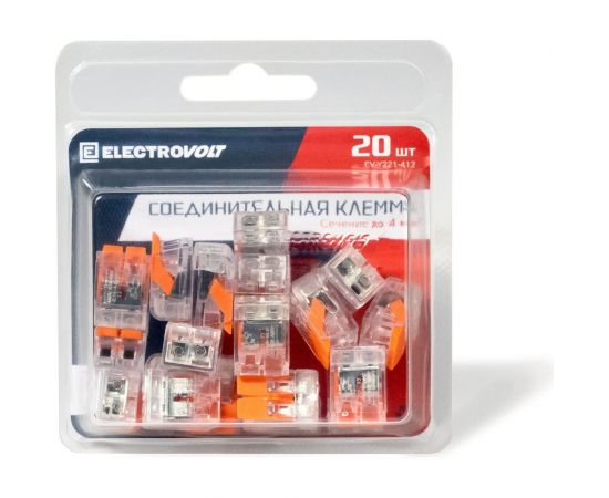 Универсальная 2-х проводная клемма ELECTROVOLT 221-412 20 шт/упаковка EV-Y221-412_20 