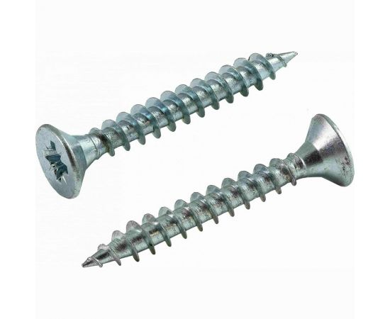 Универсальный саморез КВАДРА 4.5x16, белый, потайная голова, цинк, 20 шт. 453016020812 