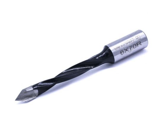 Сверло присадочное сквозное усиленное KJ2-V80202R (6х70 мм; хв-к 10 мм; правое вращение) МНОГОФРЕЗ 6626 