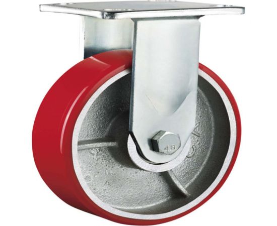 Большегрузное колесо с полиуретановой шинкой С-4107-DUS не поворотное, без тормоза, г/п 350 кг EURO-LIFT 00018504 