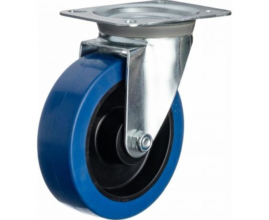 Колесо поворотное (160 мм; игольчатый подшипник; грузоподъемность 350 кг; полипропилен; эластичная резина) СТЕЛЛА-ТЕХНИК N48160RBL 