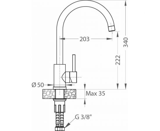 Смеситель для кухни ALVEUS GENESIS KATI G55 BEIGE 1129175 – изображение 2
