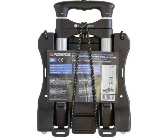 Платформенная складная тележка с телескопической ручкой Forsage 2 крюка на эластичных ремнях F-109 51826 – изображение 2