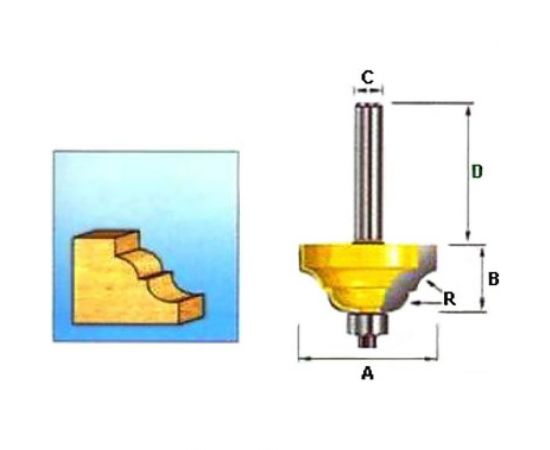 Фреза Римская (38,1х19х32 мм; хвостовик 8 мм; 2 лезвия) Makita D-11651 – изображение 2