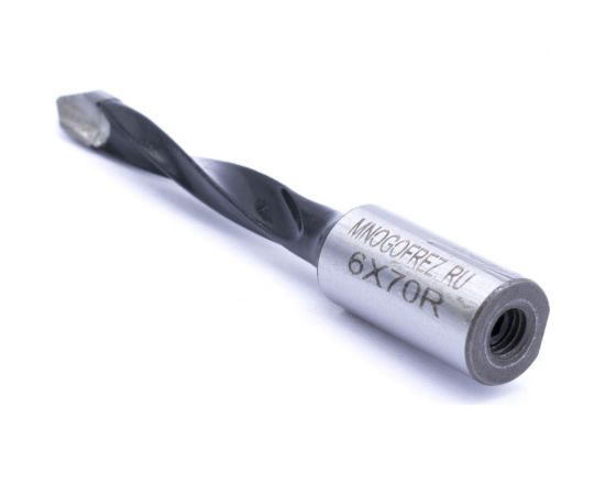 Сверло присадочное сквозное усиленное KJ2-V80202R (6х70 мм; хв-к 10 мм; правое вращение) МНОГОФРЕЗ 6626 – изображение 2