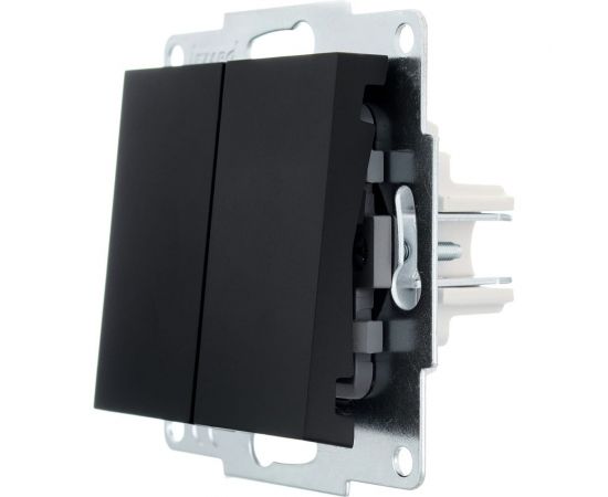 Двойной выключатель Lezard VESNA чёрный бархат 742-4288-101 – изображение 2