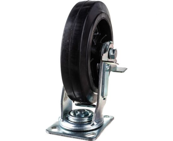 Колесо большегрузное обрезиненное поворотное с тормозом Longway SCDB80 – изображение 3