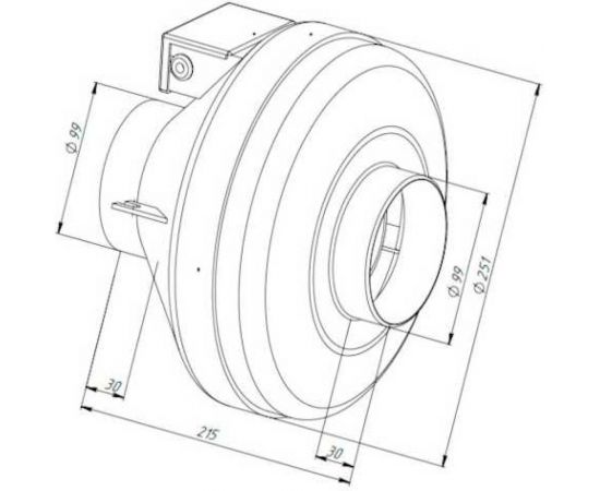 Канальный круглый вентилятор Naveka V(AC1/D)- 100 (пластиковый корпус) УН-00005991 – изображение 3