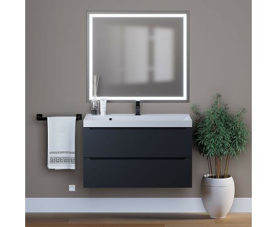 Подвесная тумба с раковиной uperwood Tanos 90 см, черная 291020255 – изображение 4