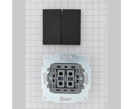 Двойной выключатель Lezard VESNA чёрный бархат 742-4288-101 – изображение 5