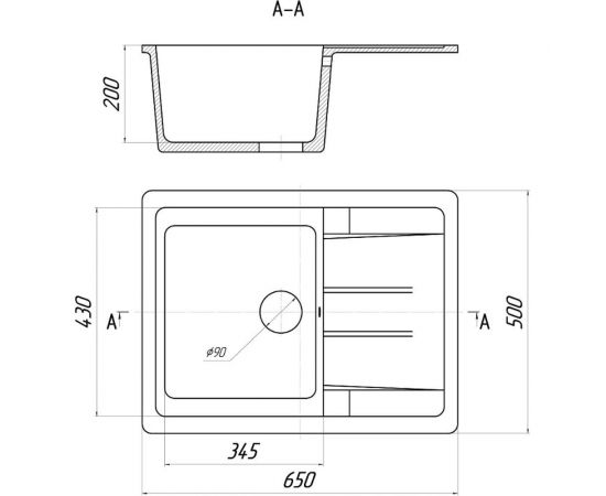Кухонная мойка Gerhans B 22 19 СЕРЫЙ /БЕЛАРУСЬ/ 650х500 мм В22-19 – изображение 5