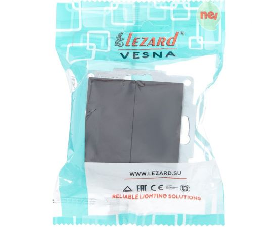 Двойной выключатель Lezard VESNA чёрный бархат 742-4288-101 – изображение 6