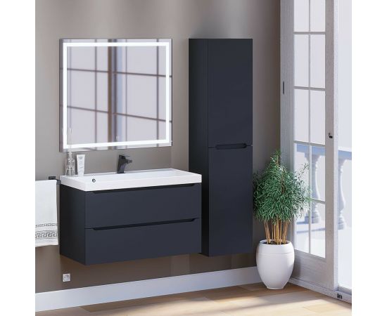 Подвесная тумба с раковиной uperwood Tanos 90 см, черная 291020255 – изображение 7