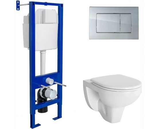 Комплект для монтажа подвесного унитаза Berges GAMMA инсталляция АТОМ410, кнопка хром, унитаз с сиденьем микролифт, быстросъем 042429 