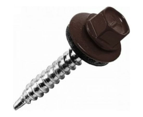 Кровельный саморез Саморезик 4,8х19 RAL8017 коричневый шоколад 250шт SKRAL8017-4,8х19-250 