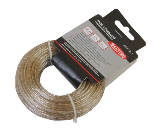 Стальной трос с ПВХ-покрытием MAESTRO D 2 мм, L 20 м, прозрачный 69512-1 