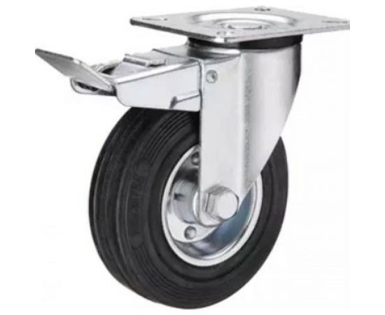 Колесо промышленное усиленное 80 мм поворотное с тормозом SRCb 97 А5 1000484 