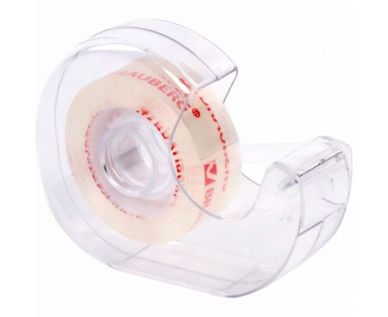 Клейкая канцелярская лента BRAUBERG 19 мм х 33 м, кристальная, в диспенсере 228760 