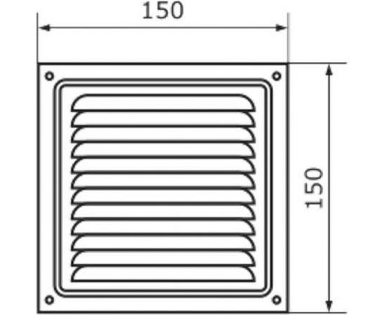 Решетка вентиляционная 150x150 мм, хром Домарт 171098 – изображение 2