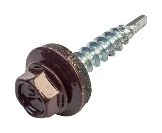 Кровельный саморез Саморезик 4,8х19 RAL8017 коричневый шоколад 250шт SKRAL8017-4,8х19-250 – изображение 2