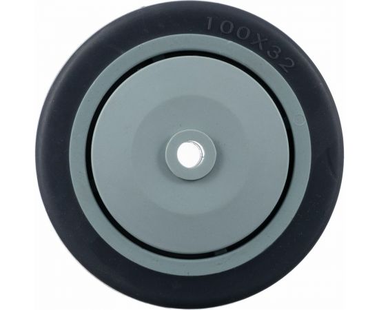 Колесо под ось (100 мм; грузоподъемность 100 кг; термопластичная серая резина; полипропилен) СТЕЛЛА-ТЕХНИК N48100TPRSW – изображение 3