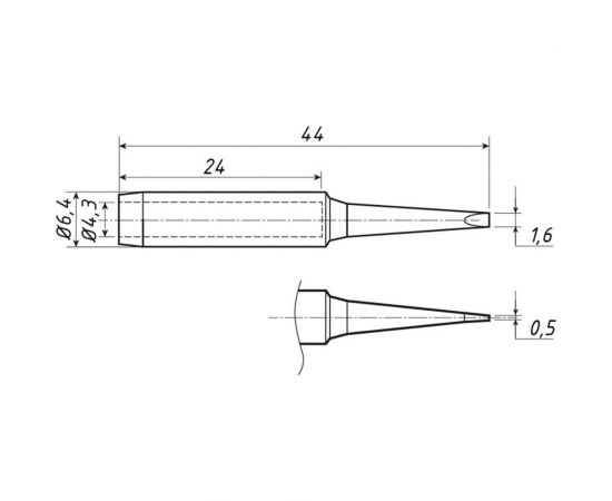 Жало для паяльника серии 900М 4.3 мм, тип плоский малый 1.6 мм REXANT 12-9740 – изображение 6