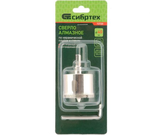 Сверло по керамической плитке и стеклу 40х55 мм СИБРТЕХ 72720 