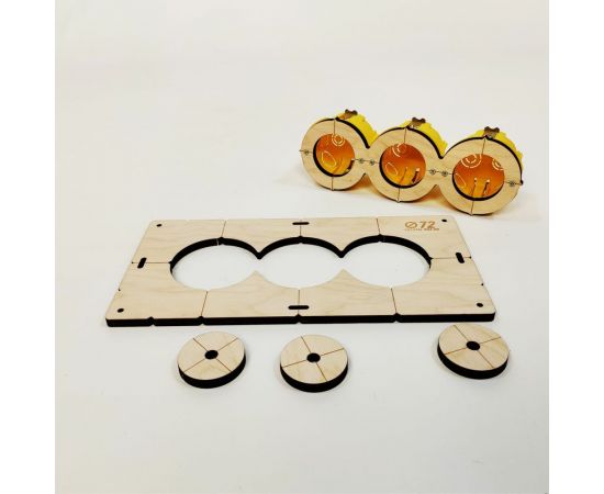 Шаблон для сверления подрозетников на 3 отверстия, 72 мм, толщина 8 мм, расстояние 71 мм РОТОР 3Shablon-v3-72 