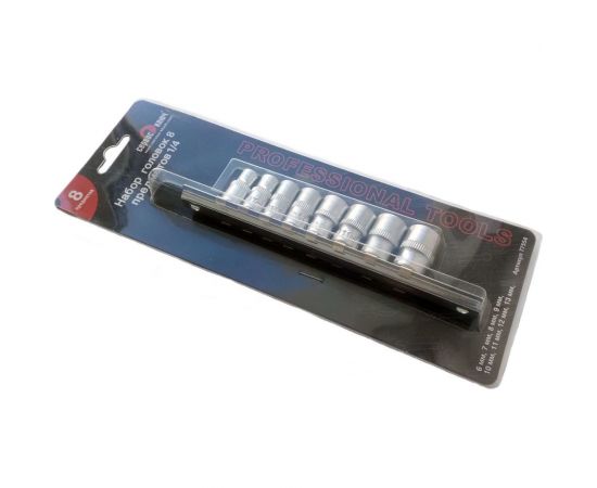 Набор шестигранных головок (8 пр; 6-13 мм; 1/4"") СЕРВИС КЛЮЧ 77554 