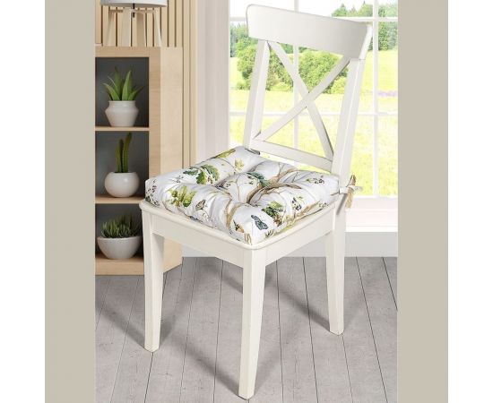 Подушка на стул Altali на завязках, ортопедическая, хлопковая, 40х40 см, коллекция Лесная прогулка 705-2147/2 – изображение 2