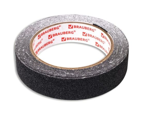 Клейкая противоскользящая лента BRAUBERG 25 мм х 5 м, черная, зернистая, основа ПВХ 606772 – изображение 2