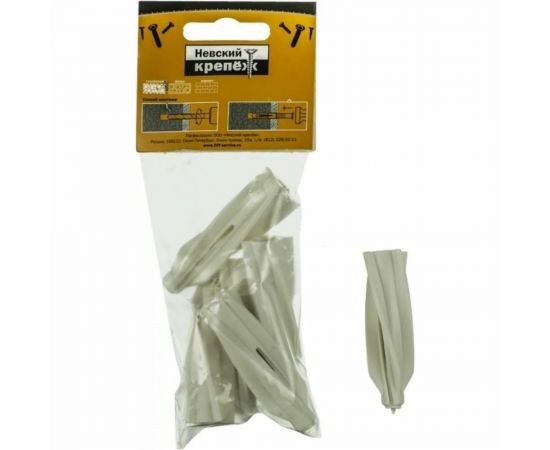 Дюбель для газобетона Невский Крепеж нейлон, 10x60, 5 шт., пакет НК 822584 – изображение 2