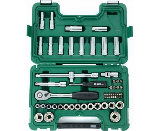 Набор торцевых головок Sata 60 предметов под вороток 1/2 дюйма метрический 09007 – изображение 2